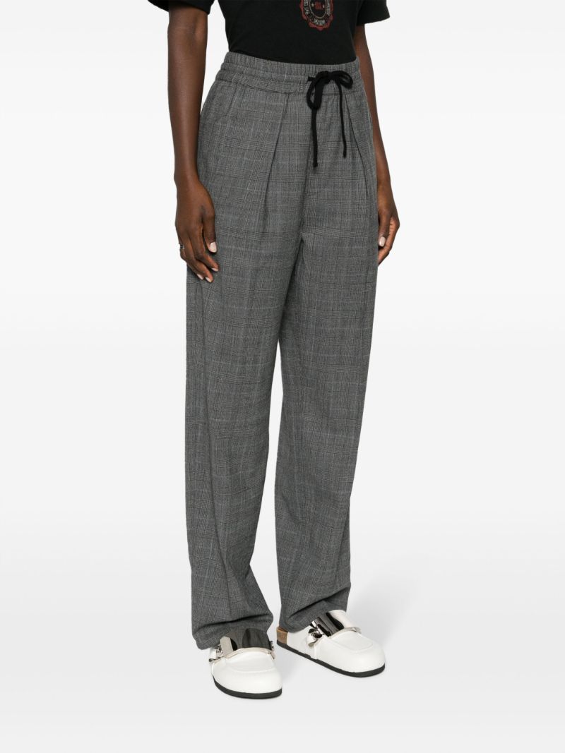 Grey Precious Plaid Wool Trousers