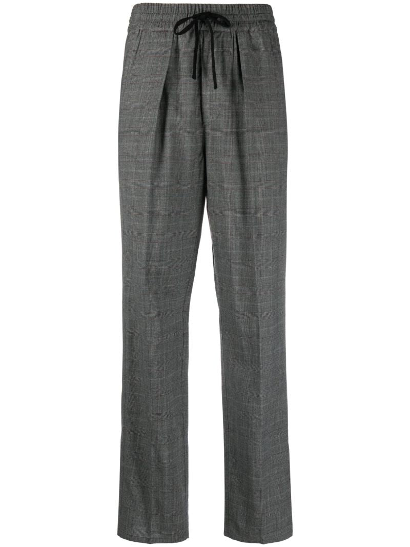 Grey Precious Plaid Wool Trousers
