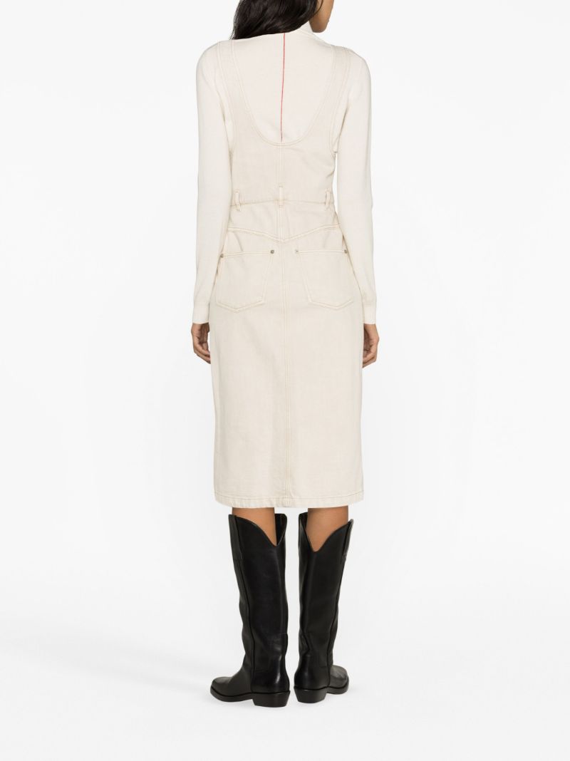 Neutral Filipine Denim Overall Dress
