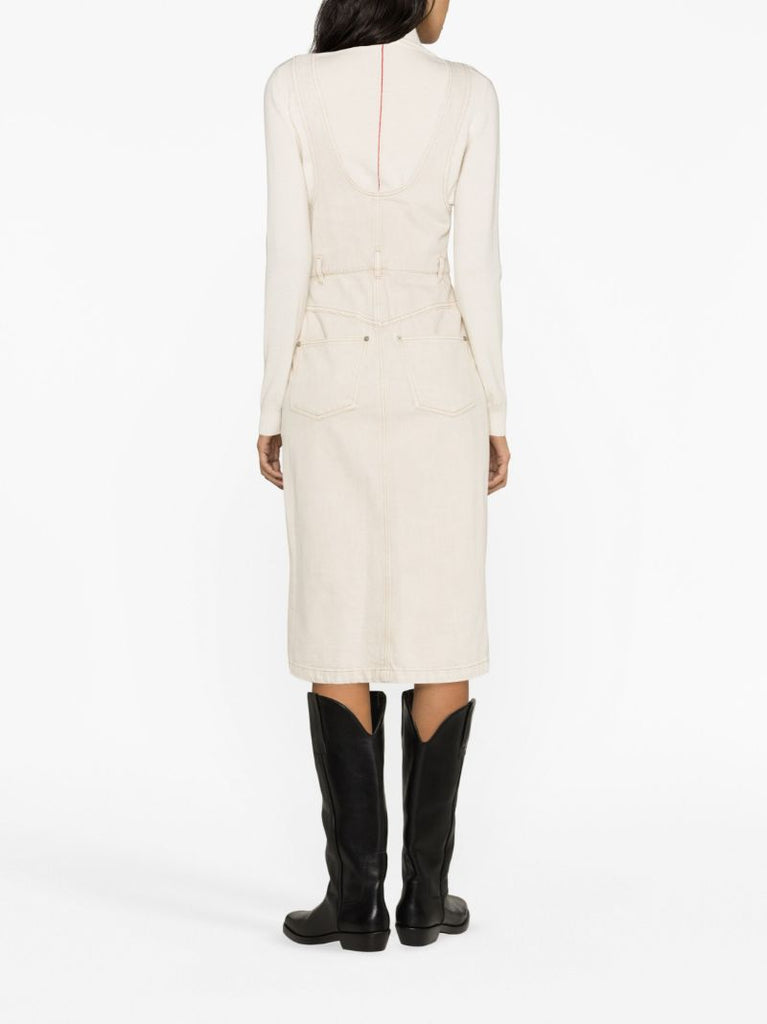 Neutral Filipine Denim Overall Dress