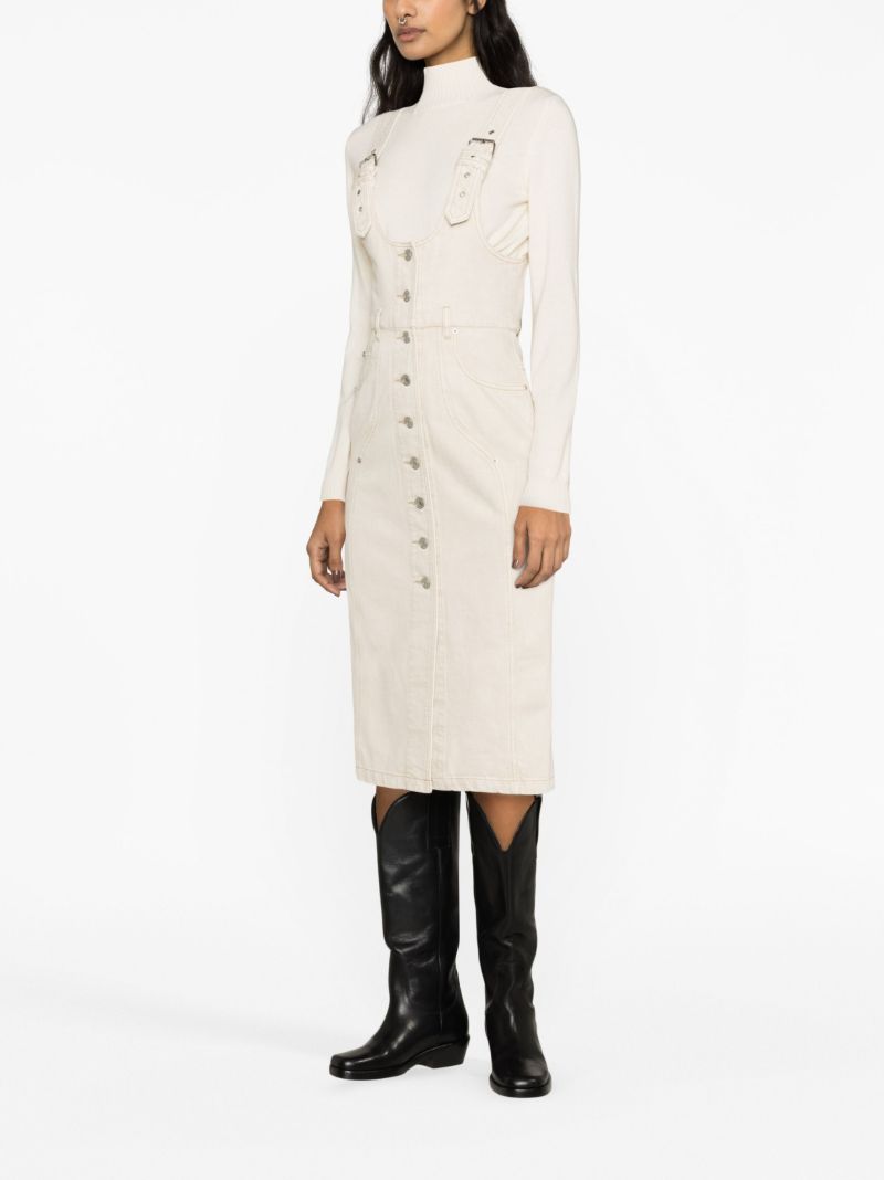 Neutral Filipine Denim Overall Dress