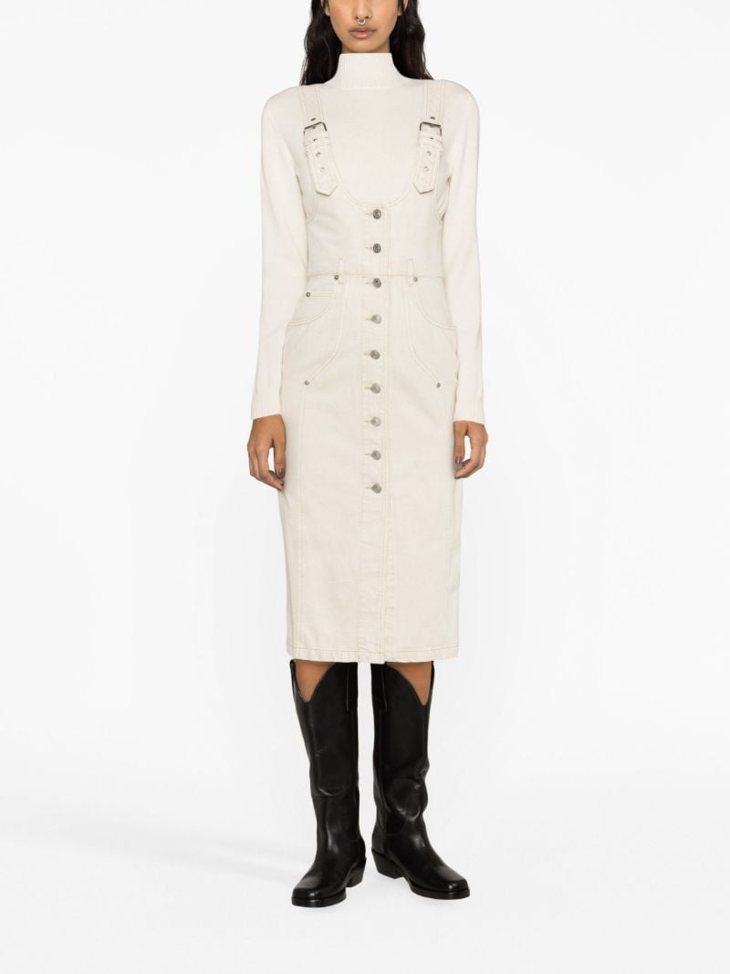 Neutral Filipine Denim Overall Dress