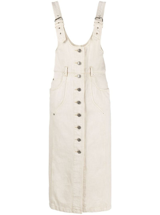 Neutral Filipine Denim Overall Dress