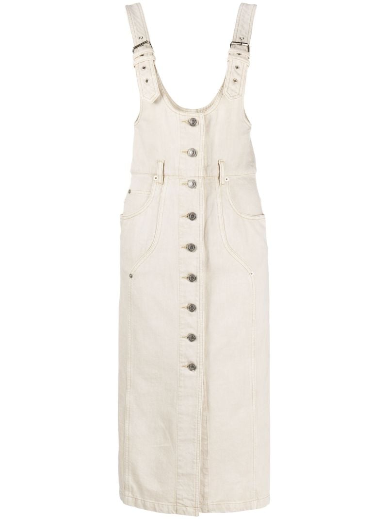 Neutral Filipine Denim Overall Dress