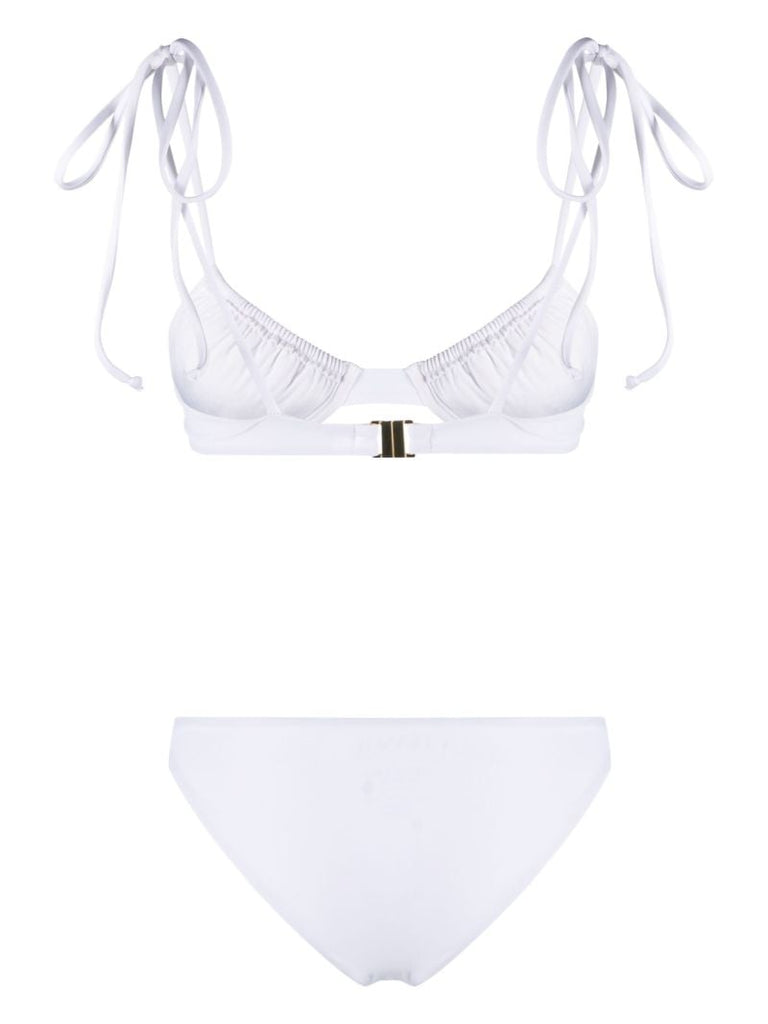 White Bead-embellished Bikini