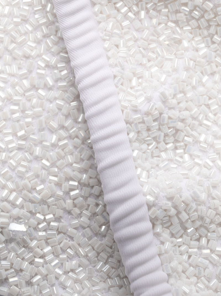 White Bead-embellished Bikini