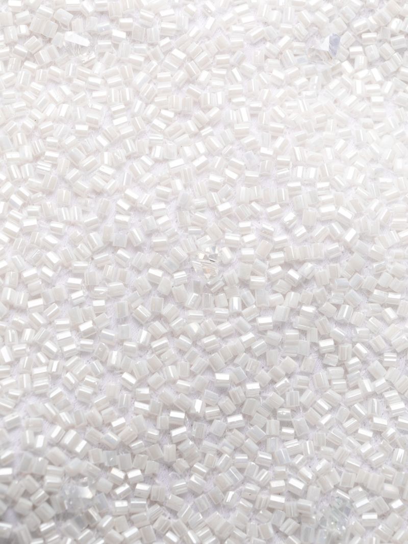White Bead-embellished Bikini