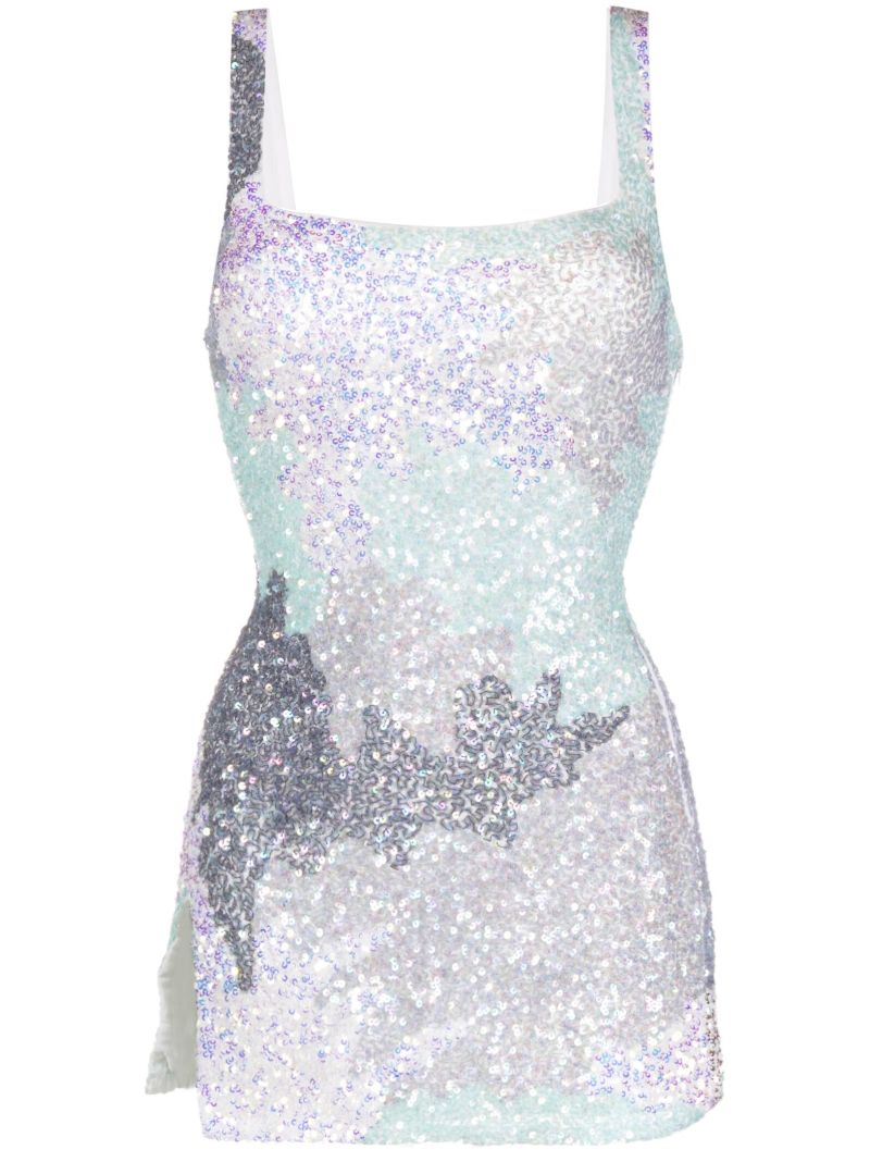 Grey Leilani Sequined Mini Dress