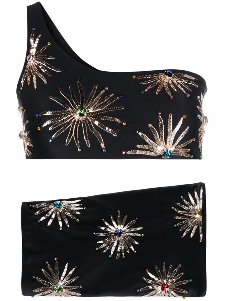 Black Callie Embroidered Crystal Co-ord