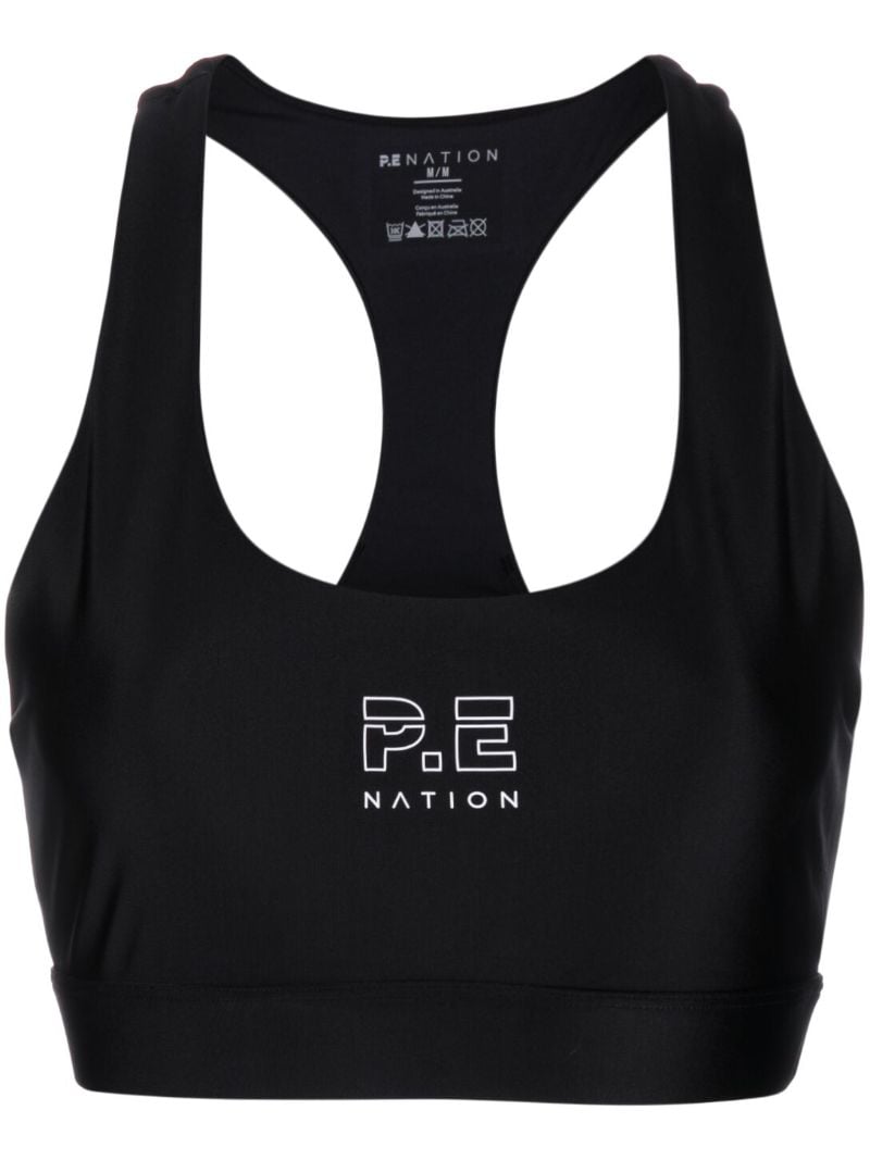 Black Long Range Sports Bra