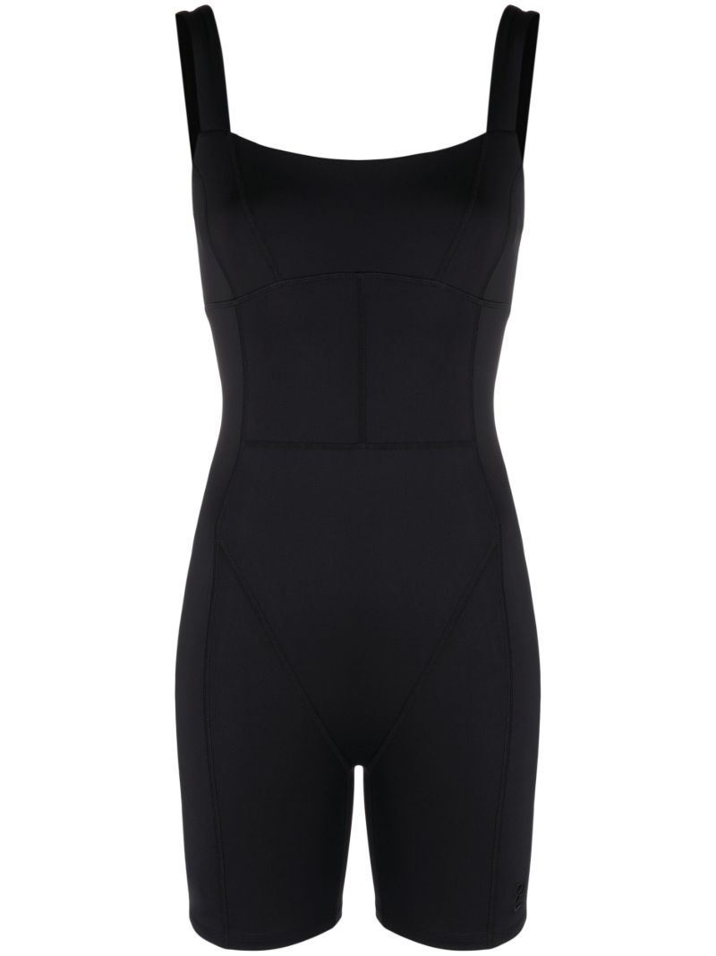 Black Recalibrate Seam Detail Unitard