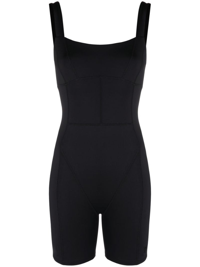 Black Recalibrate Seam Detail Unitard