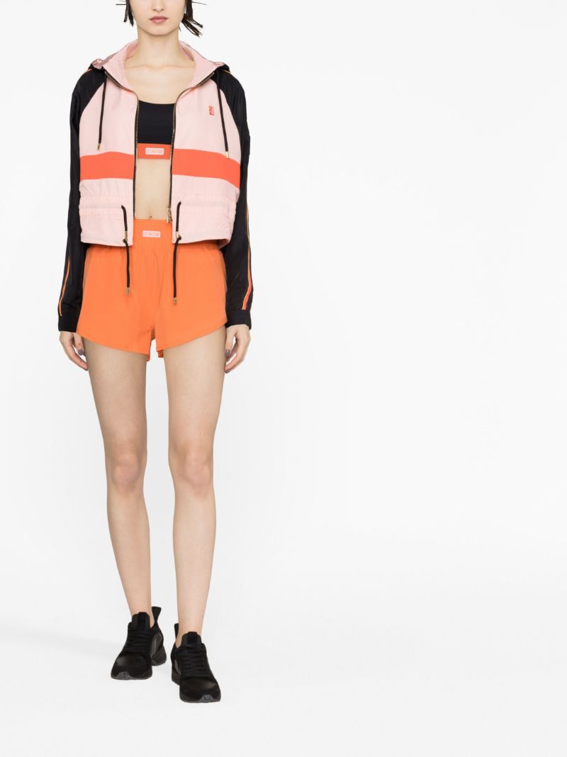 Pink Man Down Cropped Hooded Jacket