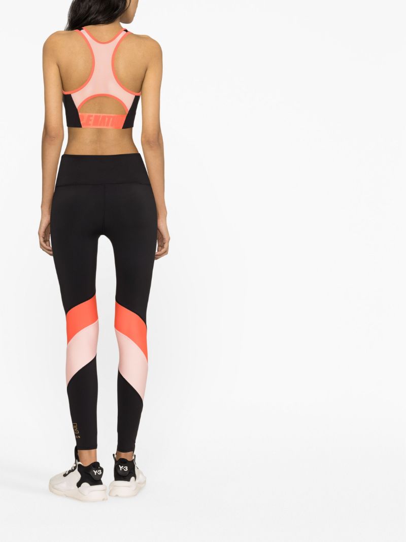 Black Initialise Contrast Panel Leggings