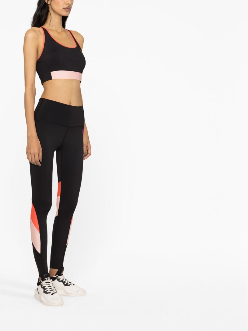 Black Initialise Contrast Panel Leggings