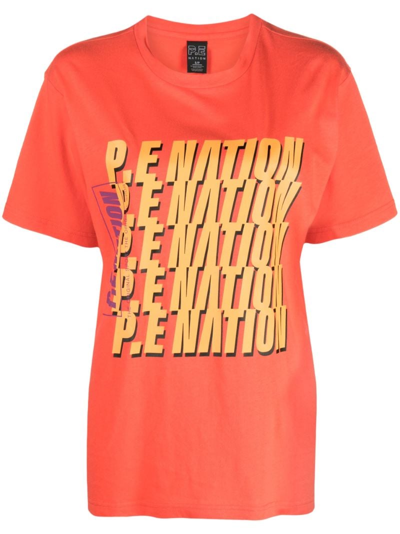 Red Stardust Logo Print T-shirt