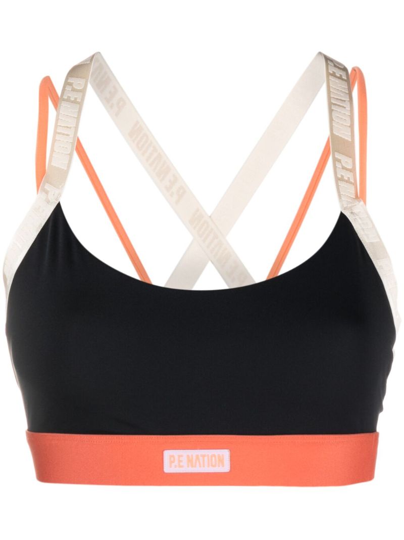 Black Oakmont Multi-strap Sports Bra