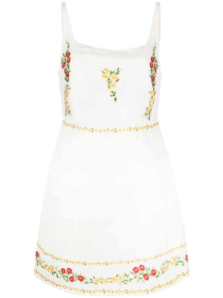 Neutral Ronan Floral Embroidery Dress