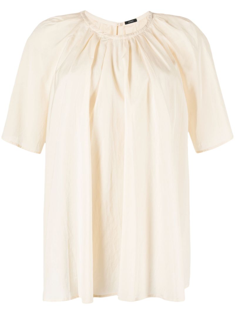 Neutral Crew Neck Blouse