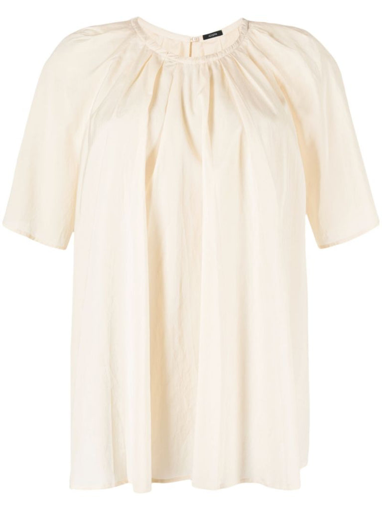 Neutral Crew Neck Blouse