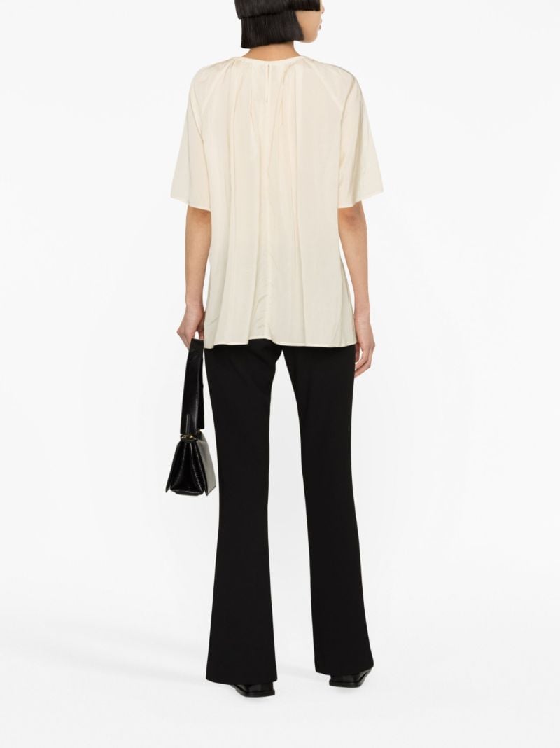 Neutral Crew Neck Blouse