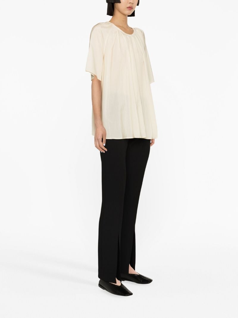 Neutral Crew Neck Blouse