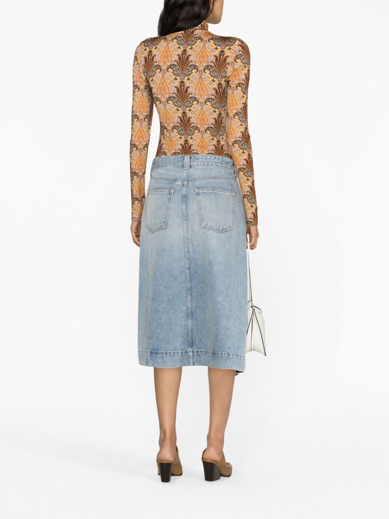 Orange Medallion Paisley Polo Top