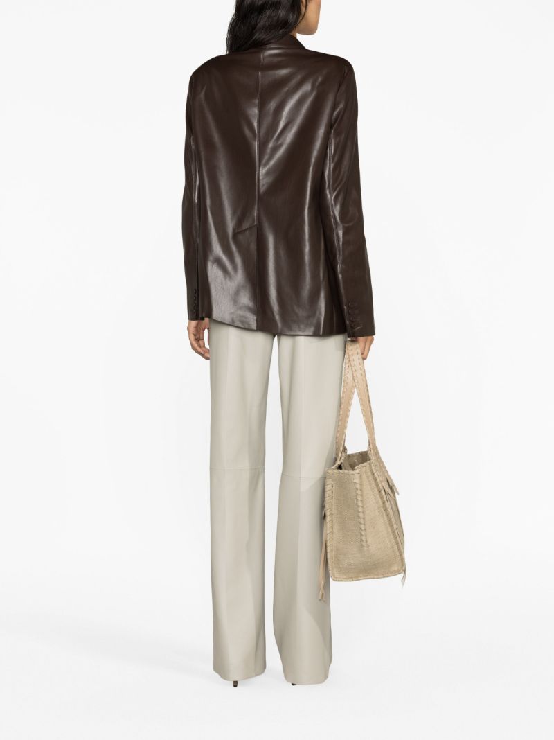 Brown Hadasa Vegan-leather Blazer