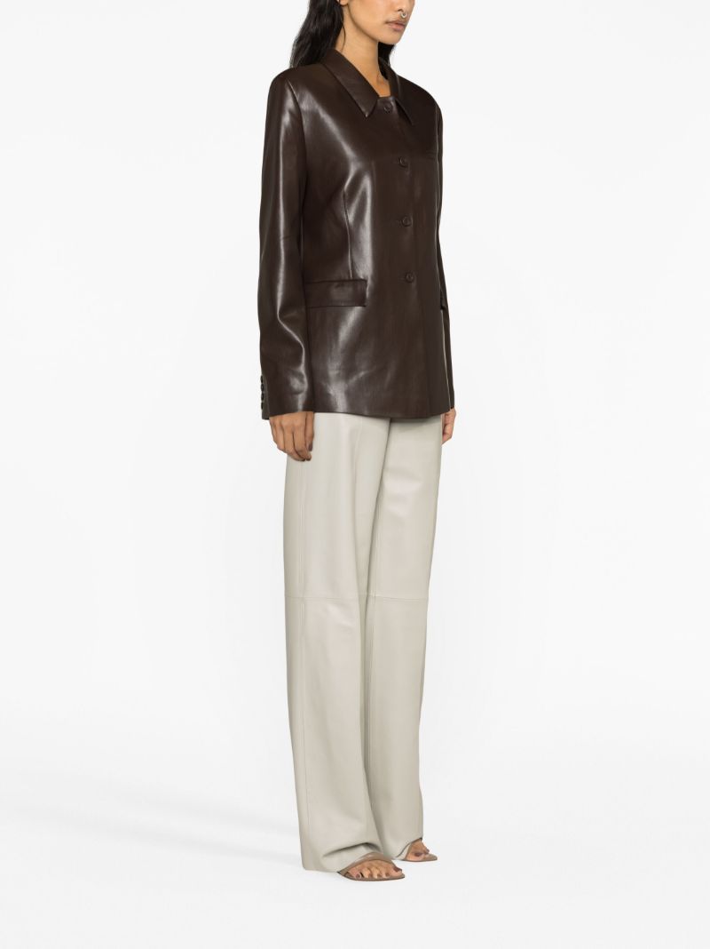 Brown Hadasa Vegan-leather Blazer