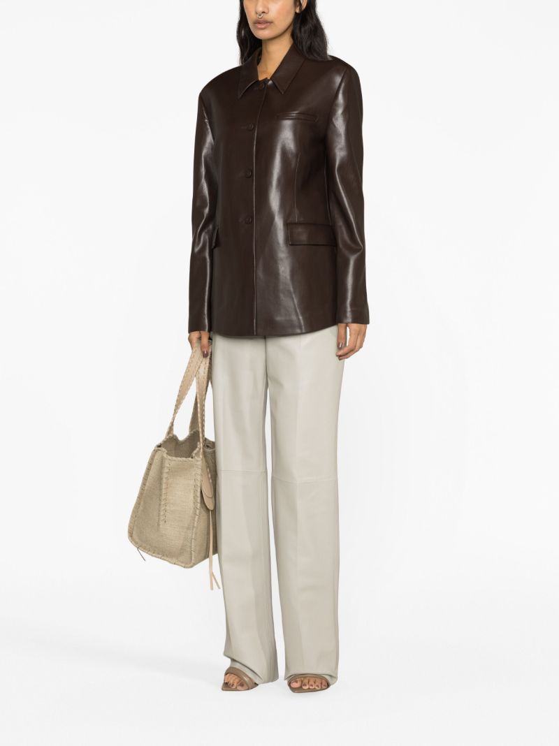 Brown Hadasa Vegan-leather Blazer