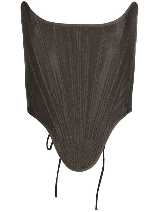 Brown Lace-up Shaped Corset