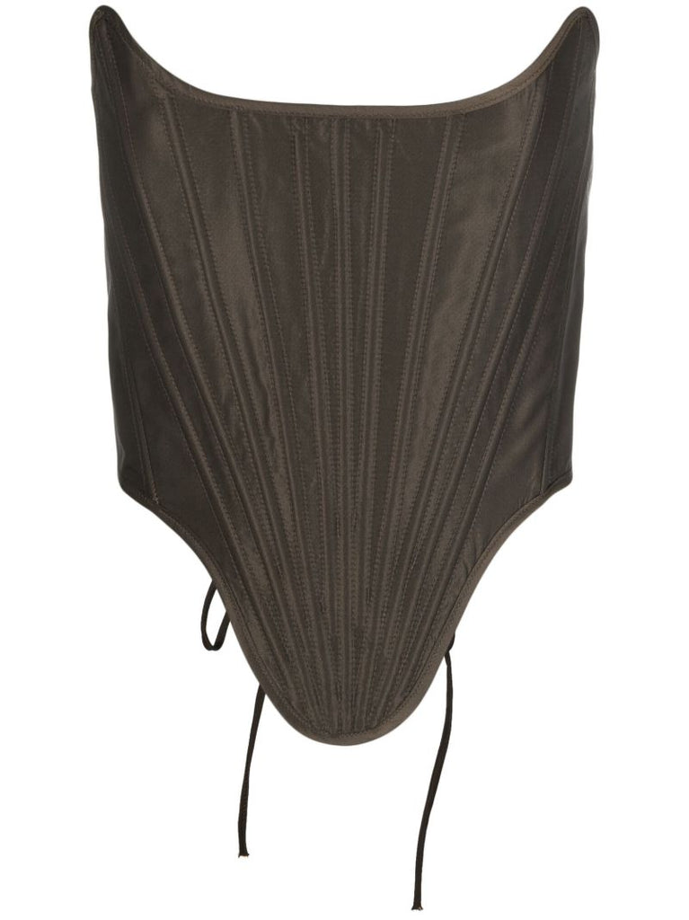Brown Lace-up Shaped Corset