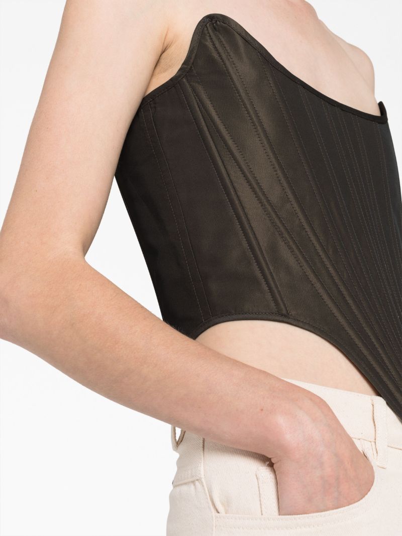 Brown Lace-up Shaped Corset
