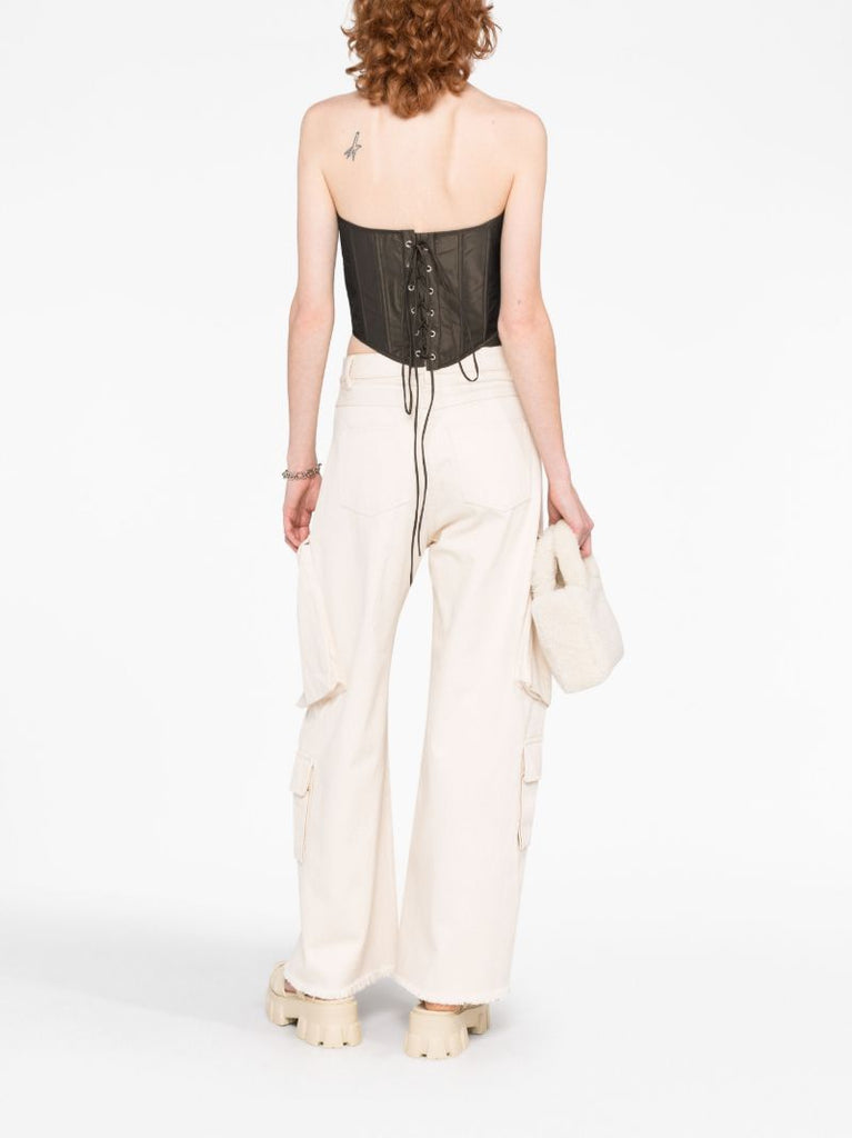 Brown Lace-up Shaped Corset