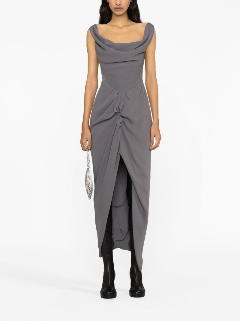 Grey Panther Draped Dress