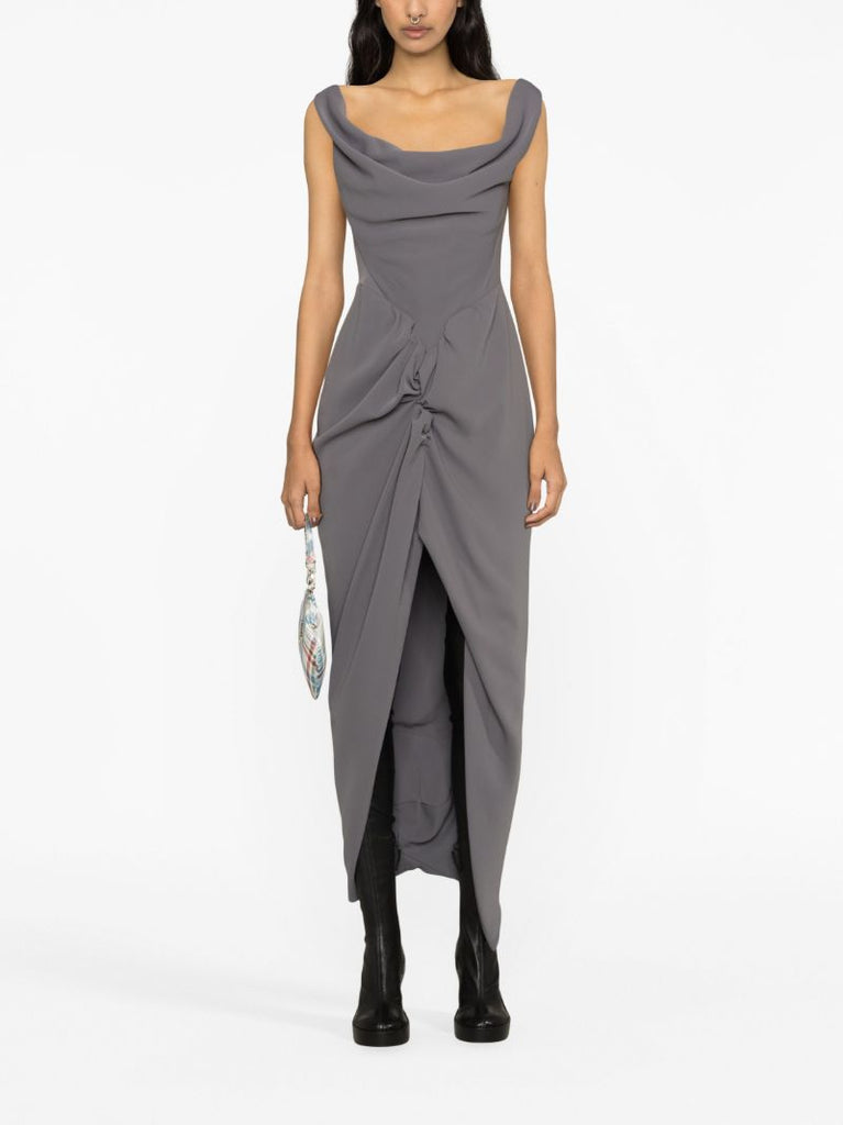 Grey Panther Draped Dress