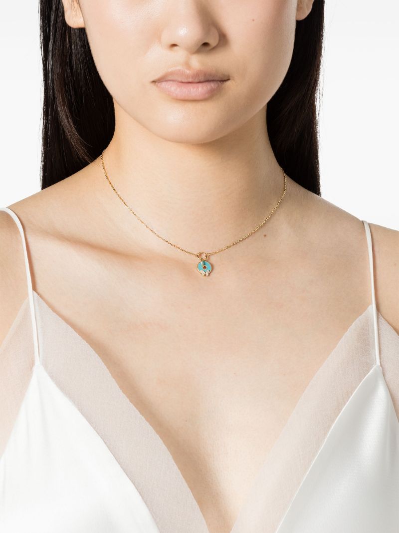 18k Yellow Gold Reverie Aqua Diamond Disc Drop Necklace