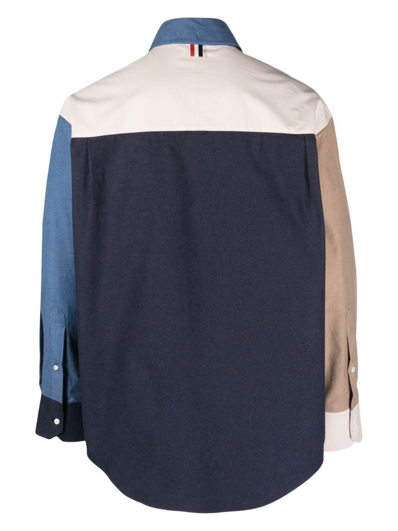 Neutral Colourblock Cotton Shirt