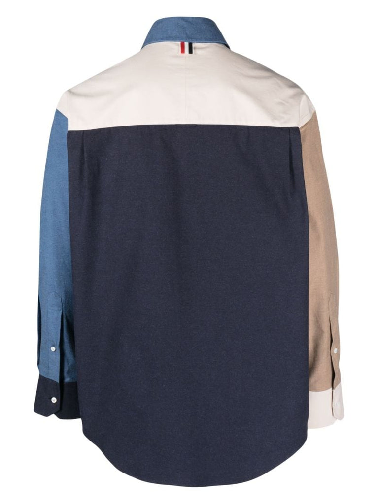Neutral Colourblock Cotton Shirt