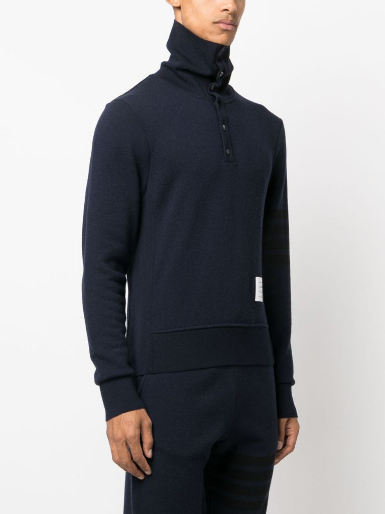 Blue 4-bar Stripe Wool Sweater
