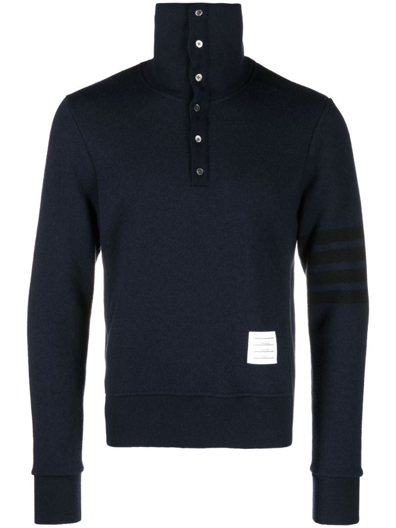 Blue 4-bar Stripe Wool Sweater