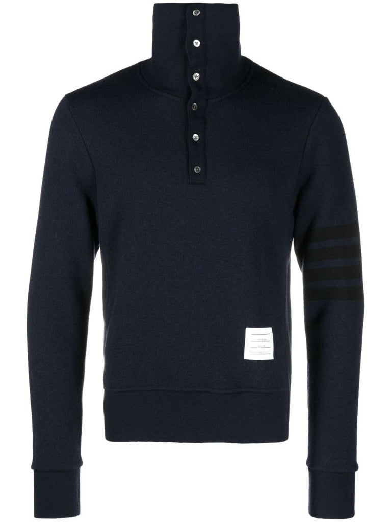 Blue 4-bar Stripe Wool Sweater