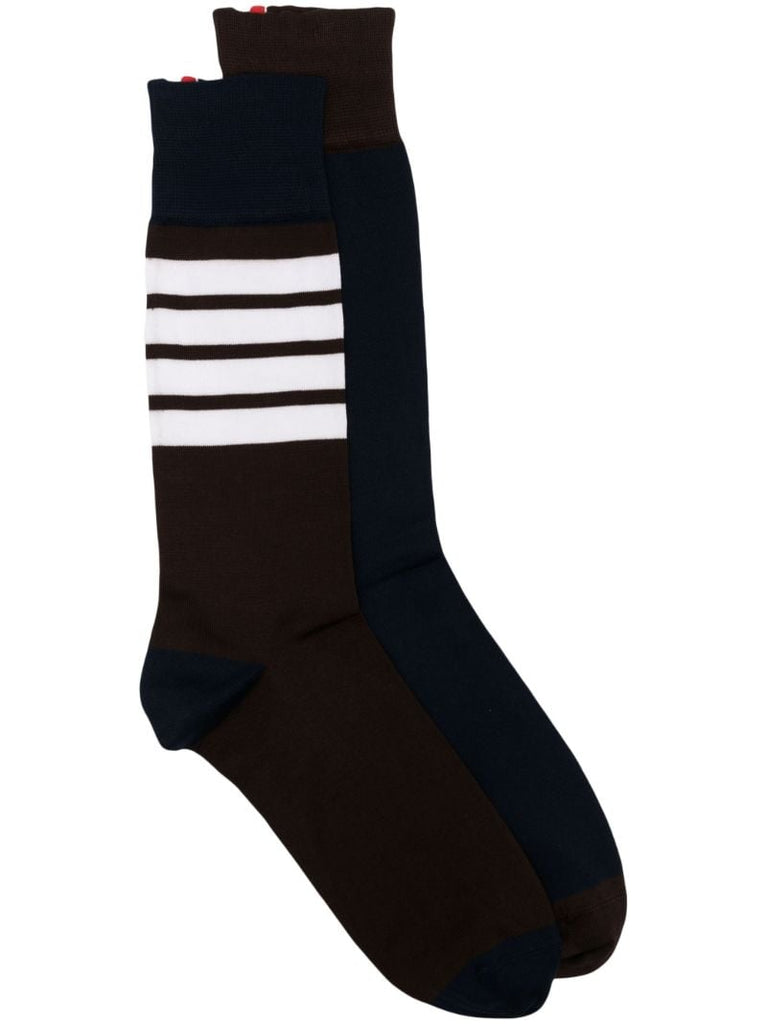 Brown 4-bar Stripe Socks
