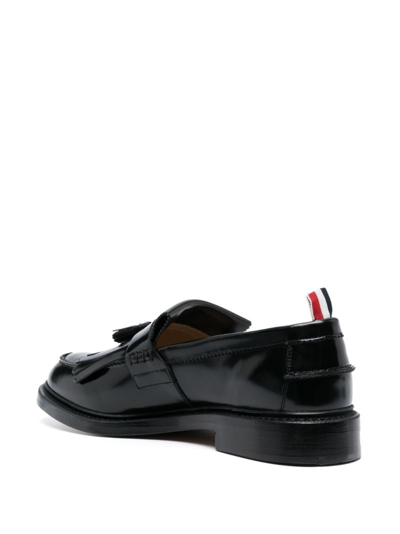Black Tassel Leather Loafers