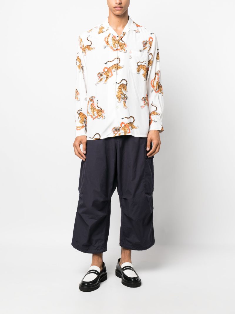 X Tim Lehi White Tiger Print Shirt