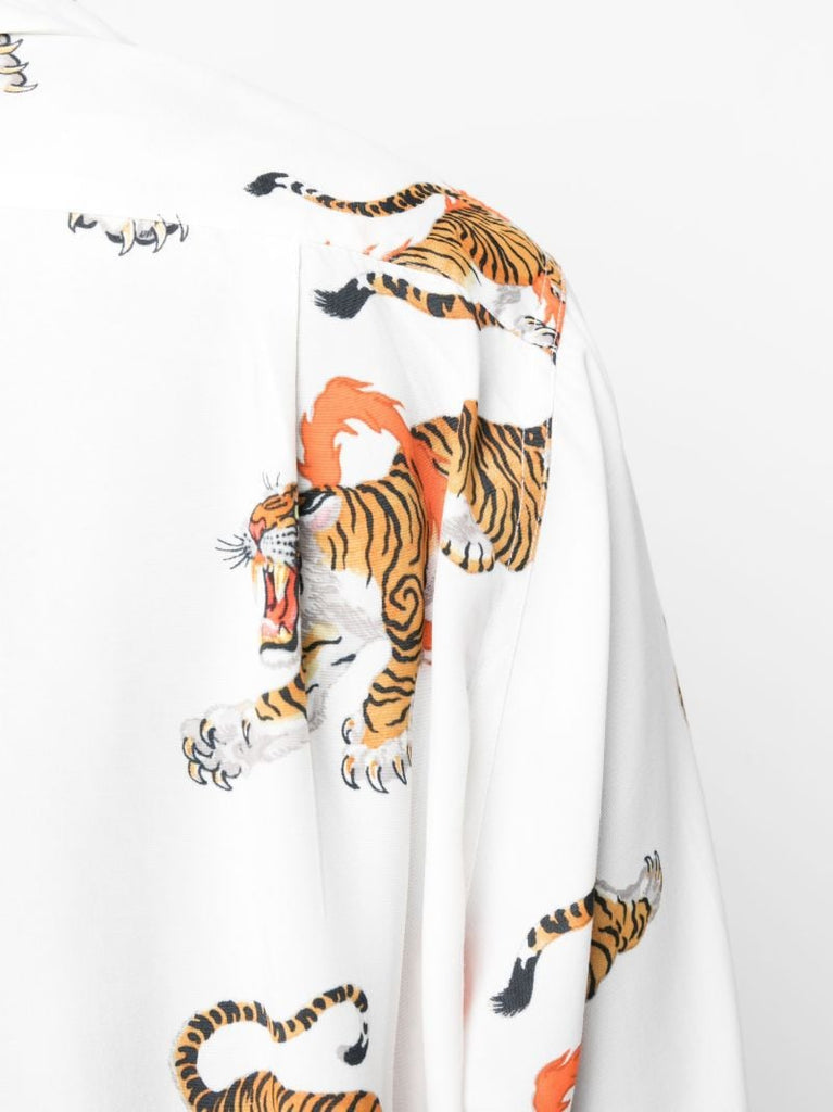 X Tim Lehi White Tiger Print Shirt