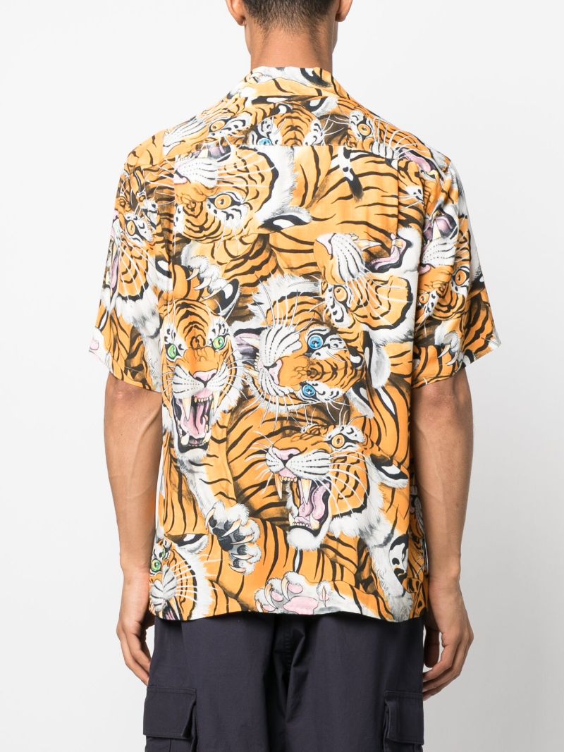 X Tim Lehi Orange Tiger Print Shirt