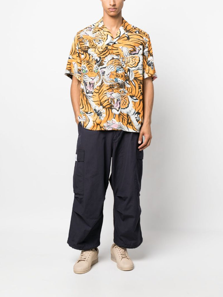 X Tim Lehi Orange Tiger Print Shirt