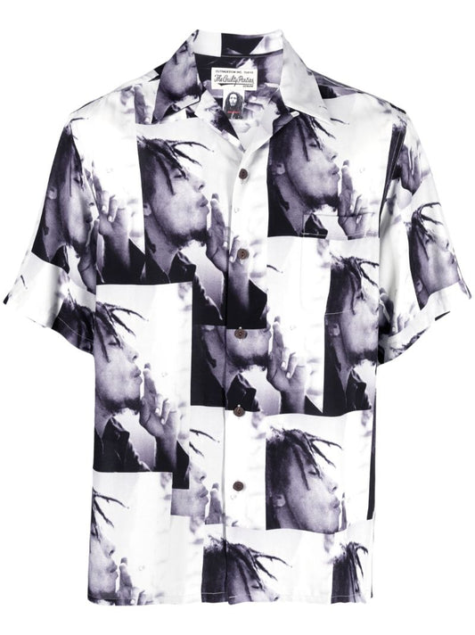 Grey Bob Marley Print Shirt
