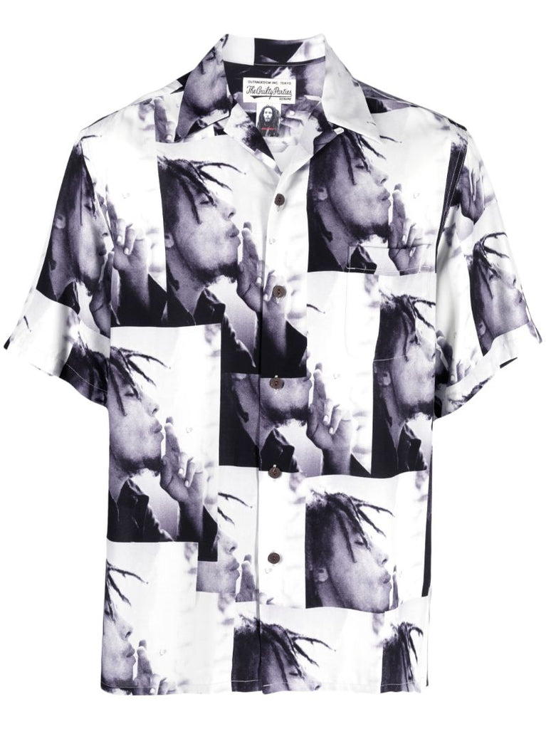 Grey Bob Marley Print Shirt